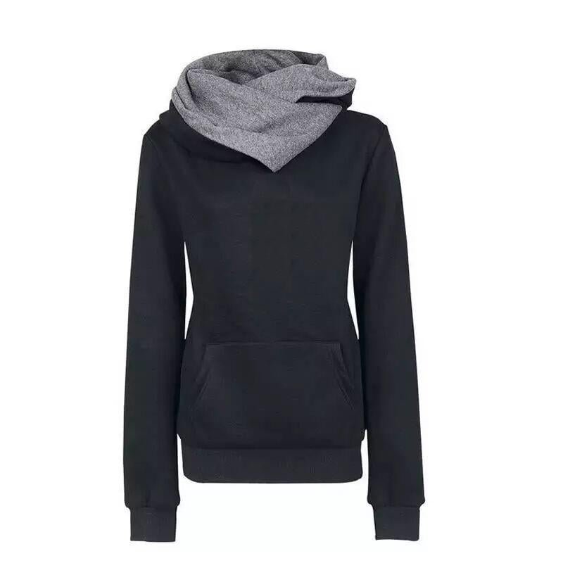 Women Letter Embroidered Pocket Hoodie