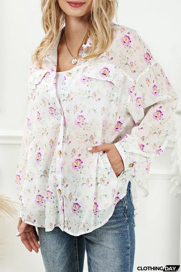 Floral Print Long Sleeve Shirt