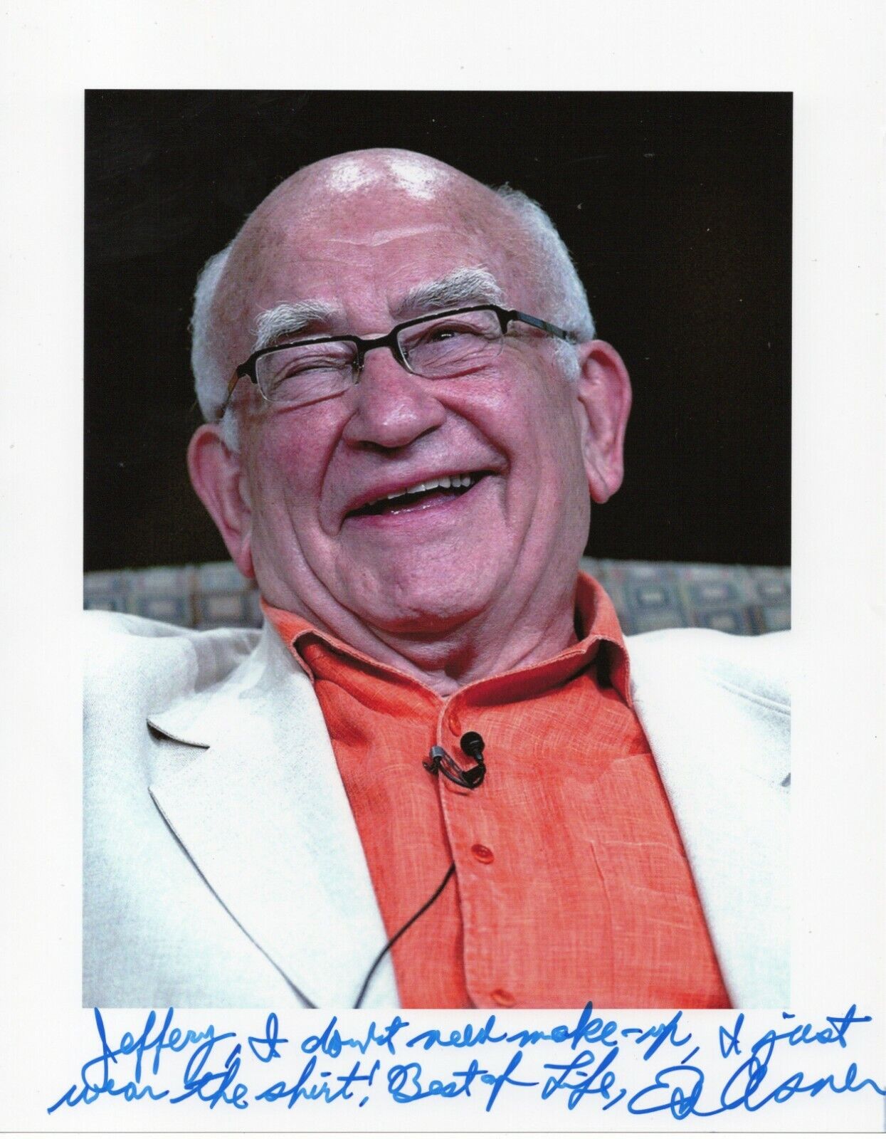 Ed Asner from UP, Mary Tyler Moore Show Original Autographed 8.5 x 11 Photo Poster painting
