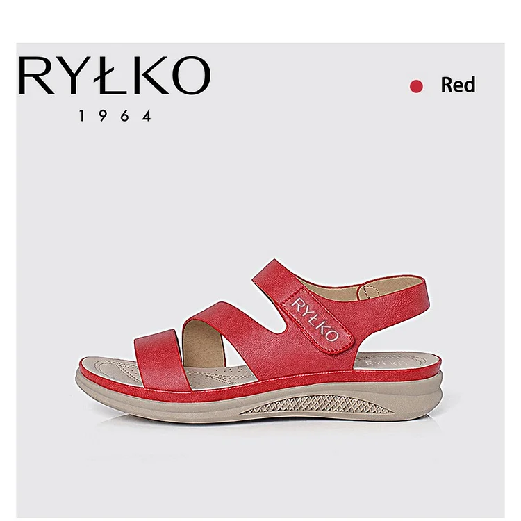 RYLKO Nowe sandały damskie na co dzień, lekkie, duże, wygodne sandały na koturnie w stylu retro Dropshipping