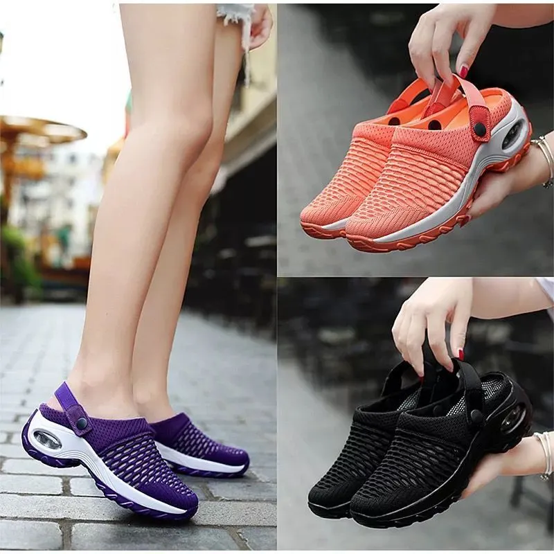 Breakj Breakj Lady Summer Hanb Yarn Cloth Cloth Slippers Rock Mother Half-Storage Sandals Two Sides Wear