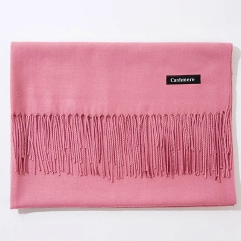 New Cashmere Scarf Female Korean Autumn And Winter New Solid Color Tassel Shawl Thick Warm Scarf