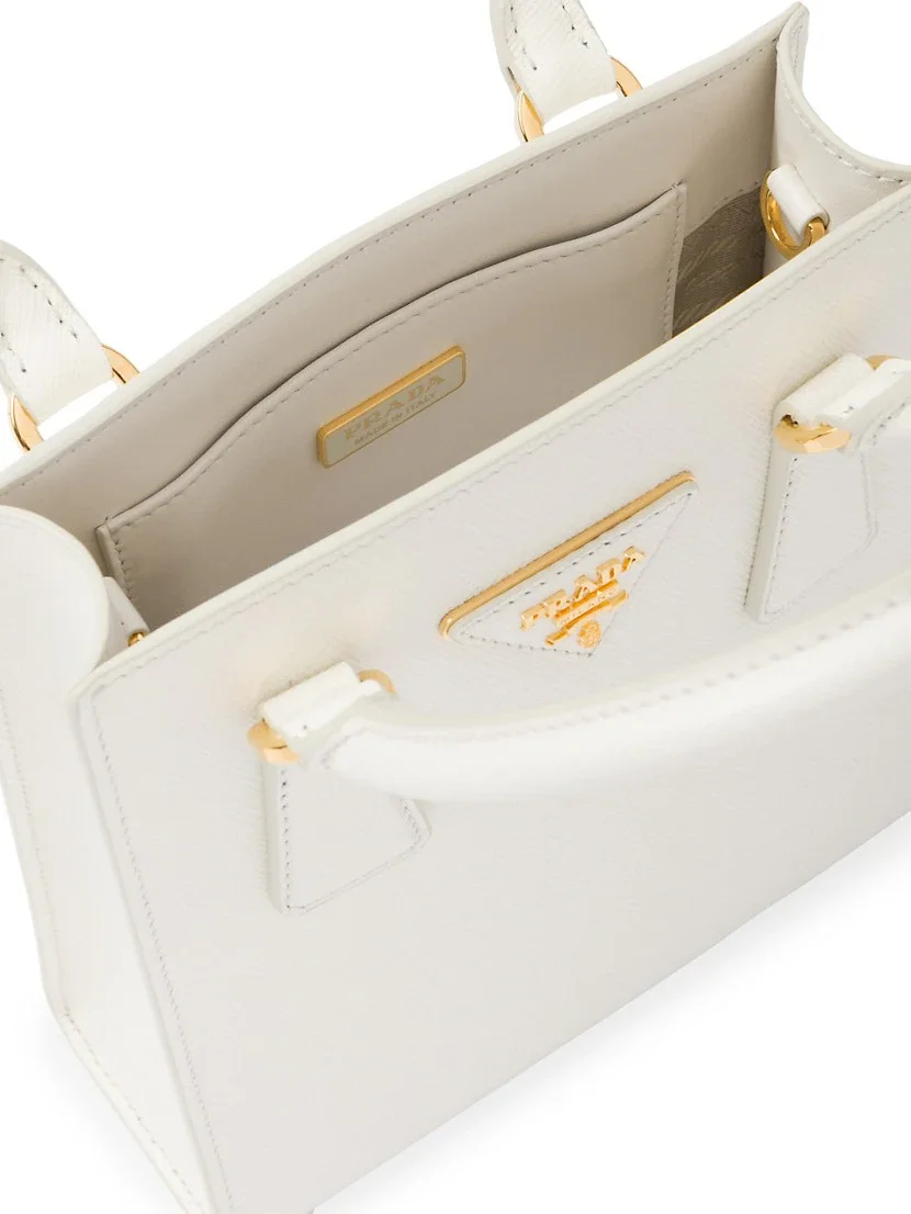 Prada Saffiano Leather Handbag white