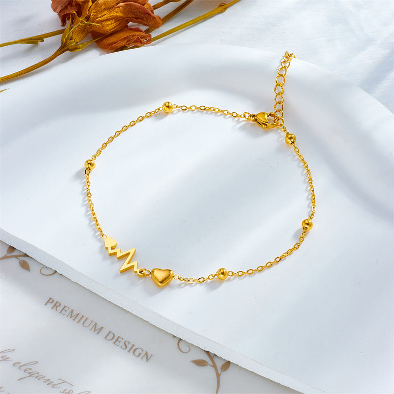 Korean Women Geometric Titanium Steel Anklets