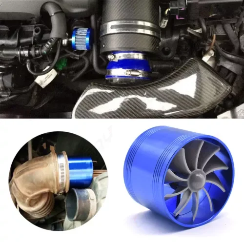 Dronehint Car Air Intake Turbonator blue Fan Engine Gas Fuel Saver Turbine Charger Parts (For: Acura) Parts