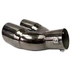 Bent Dual Exhaust Muffler Tip Bolt-on Rolled Edge Slant Cut Black Titanium