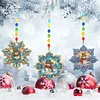 3Pcs Winter Christmas Diamond Painting Suncatcher Hanging Pendant