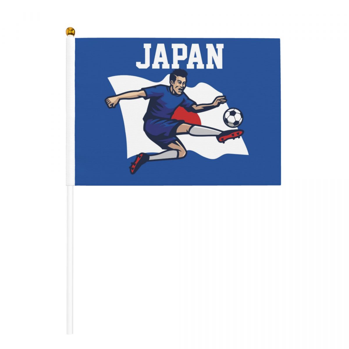 Japan Soccer Player Hand Held Small Miniature Flags on Stick