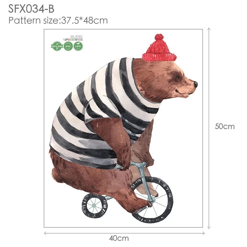 Bear 3D Wall Stickers Home Decor Living Room Decoration Wall Stickers For Kids Rooms Bathroom Children For Stickers Wall Bedroom