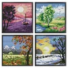 (4pcs) Seasons-14CT Stamped Cross Stitch 16*16cm(Bundle Sale)