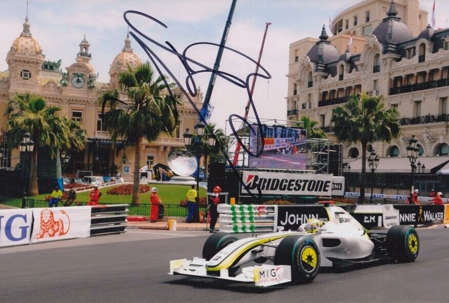 JENSON BUTTON HAND SIGNED 12X8 Photo Poster painting BRAWN F1 AUTOGRAPH FORMULA 1