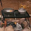 Camp Fire Cooking Rack Folding Heavy Duty for Outdoor BBQ Camping (Black)