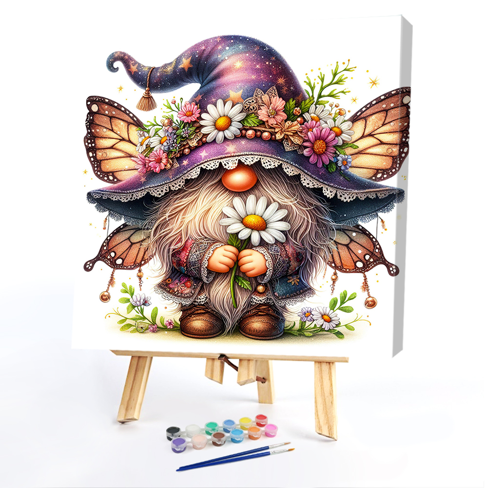 Butterfly GnomePaint by Numbers Acrylic Painting 40*40CM