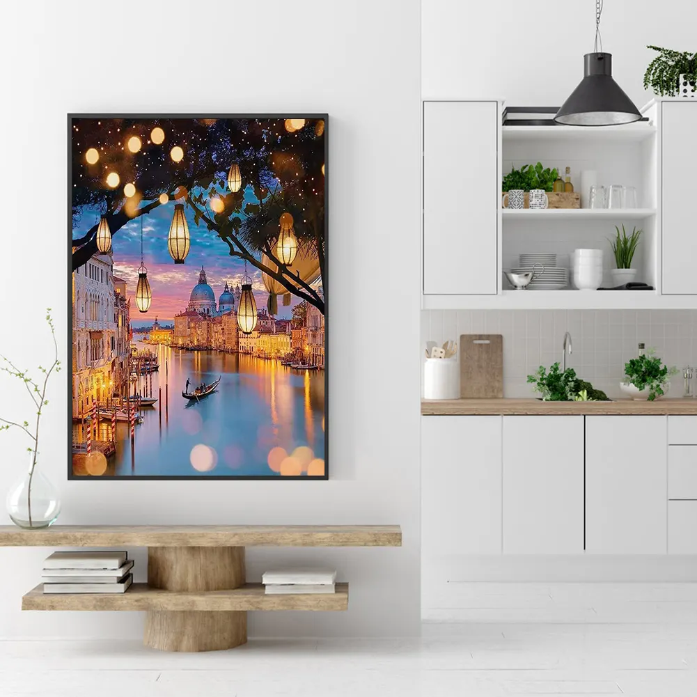 Diamond Painting - Full Round Drill - Town River(30*40cm)