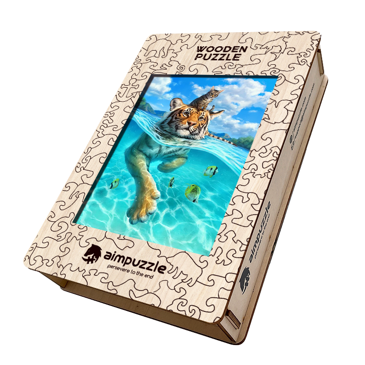Tiger Swim Wooden Jigsaw Puzzle