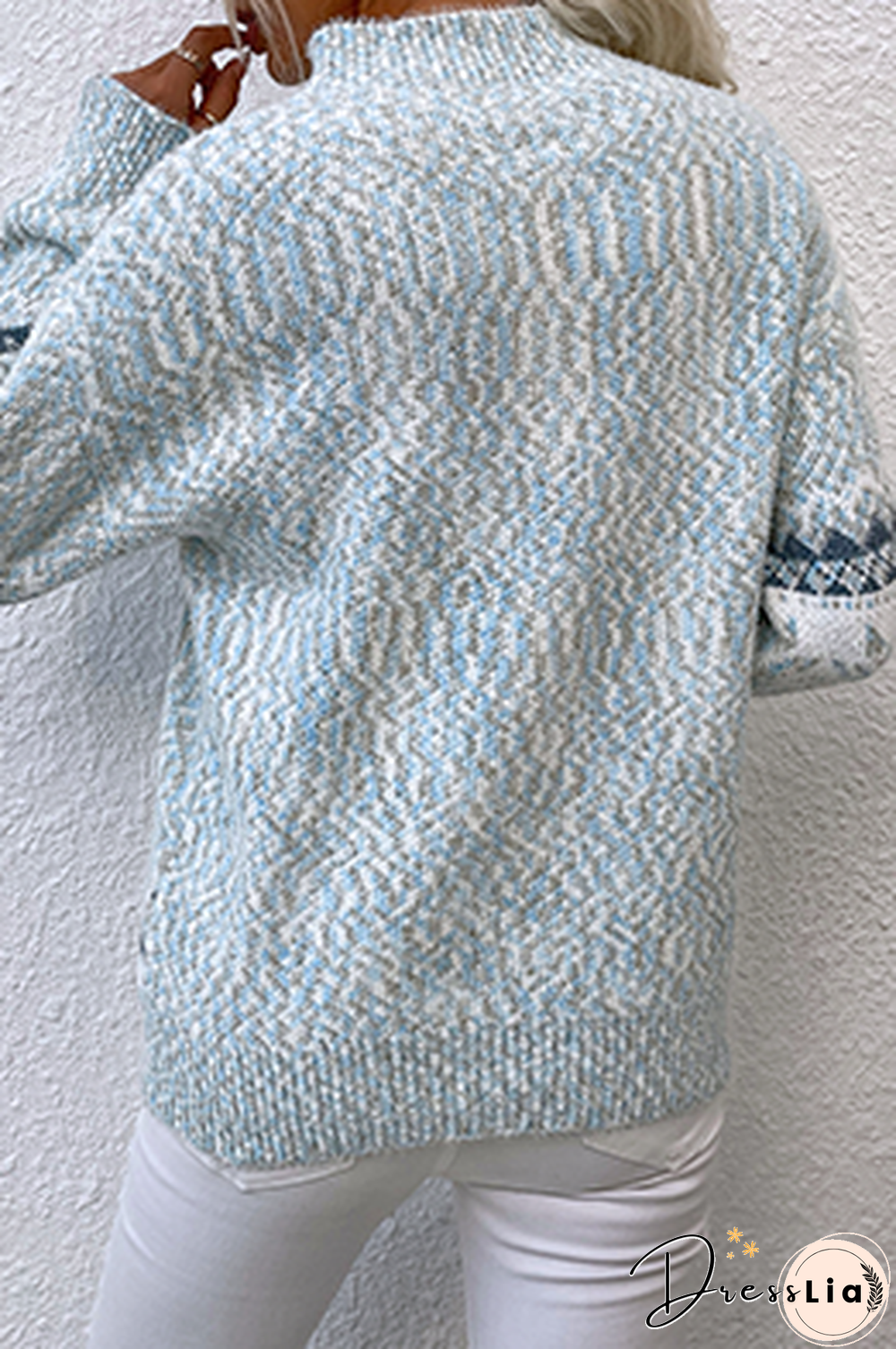 Casual Snowflakes Basic Half A Turtleneck Tops