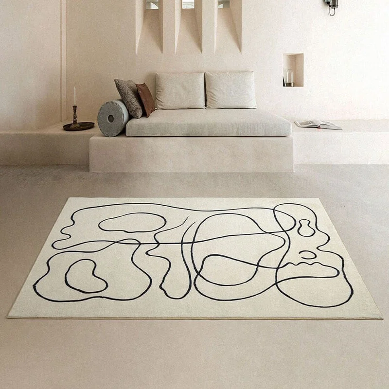 Black And Beige Irregular Rugs,Soft Home Decor Floor Rugs