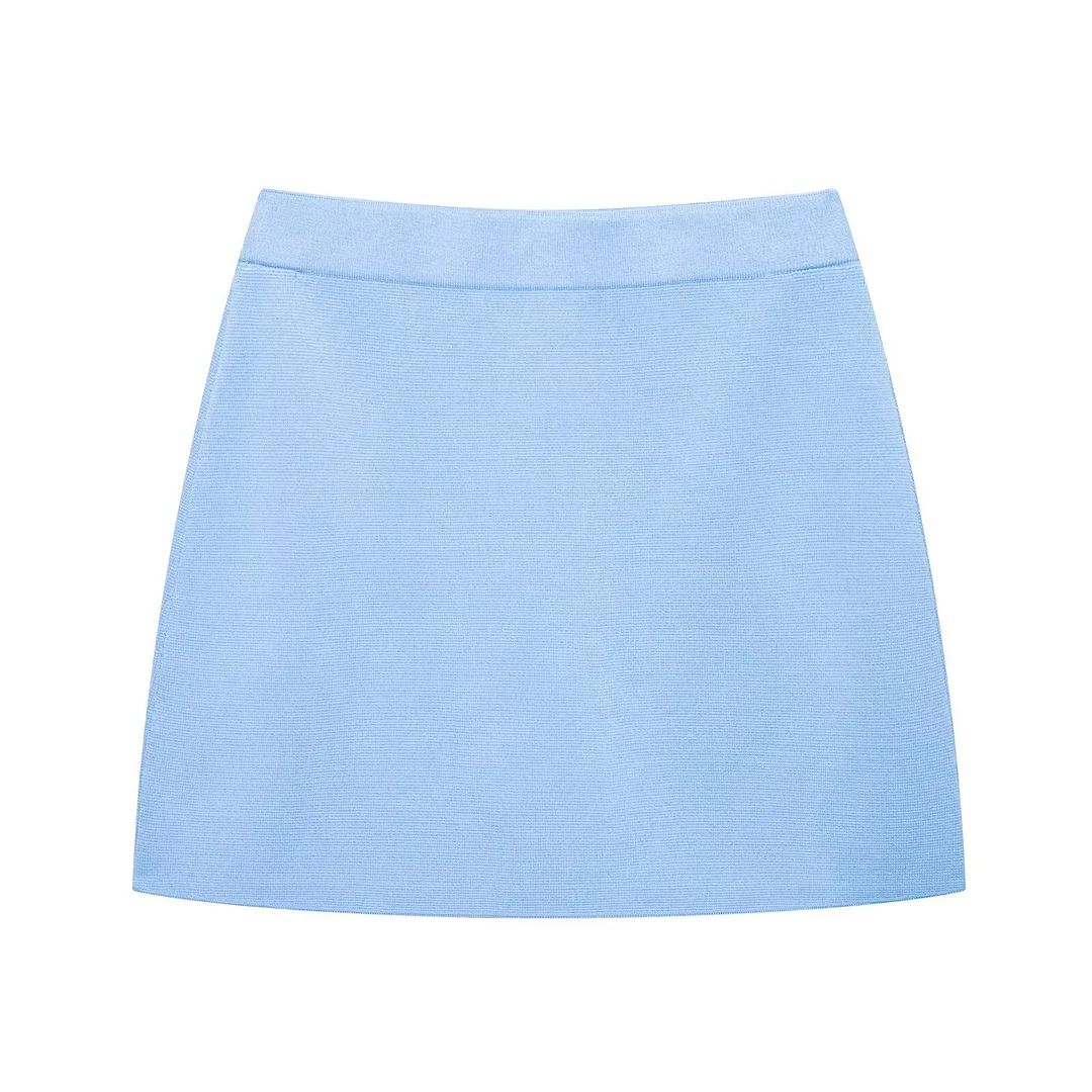 Nigikala Nigikala Spring 2025 New Women's Short-Sleeved Simple Fashion Knitted Jacket Skirt 1822023 1822025