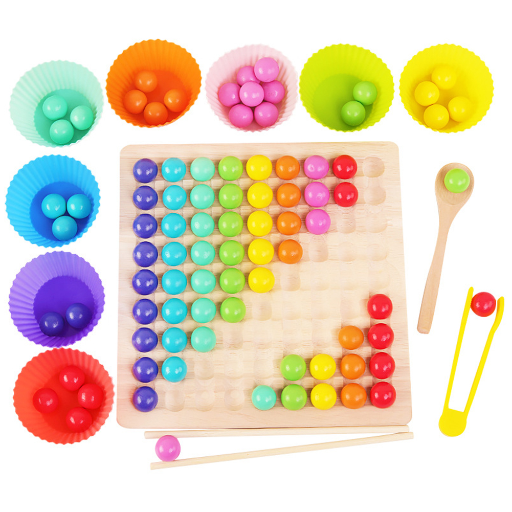 

Wooden Children Toys Fun Color Clip Bead Game Kindergarten Teaching Aids, 501 Original