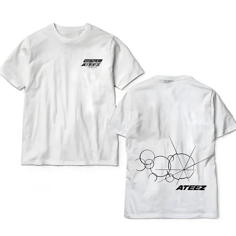 Ateez Golden Hour Part 4 Grey Simple T-Shirt