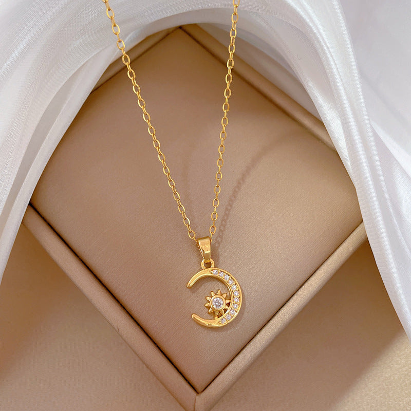 Moon Geometric Stainless Steel Stainless Steel Necklaces