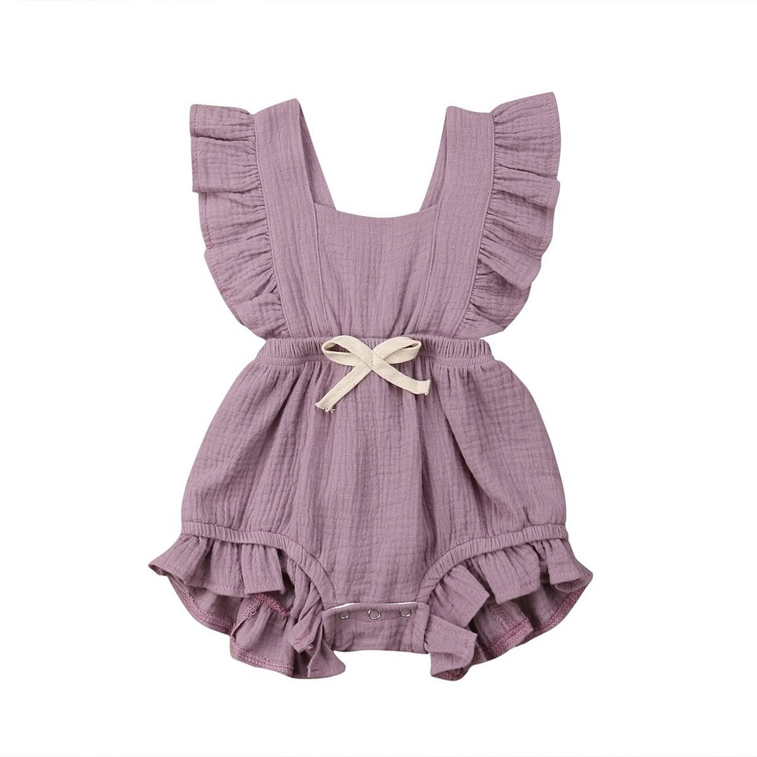 2019 Children Summer Clothing Newborn Infant Baby Girls Ruffle One-Pieces Bodysuit Jumpsuit Sleeveless Cotton Outfits Sunsuit