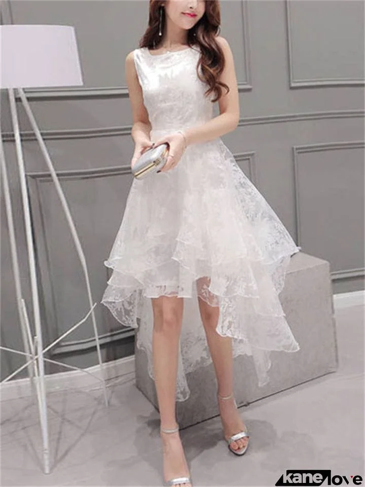 New Elegant Sleeveless Floral Print Spring Cocktail Dresses For Weddings