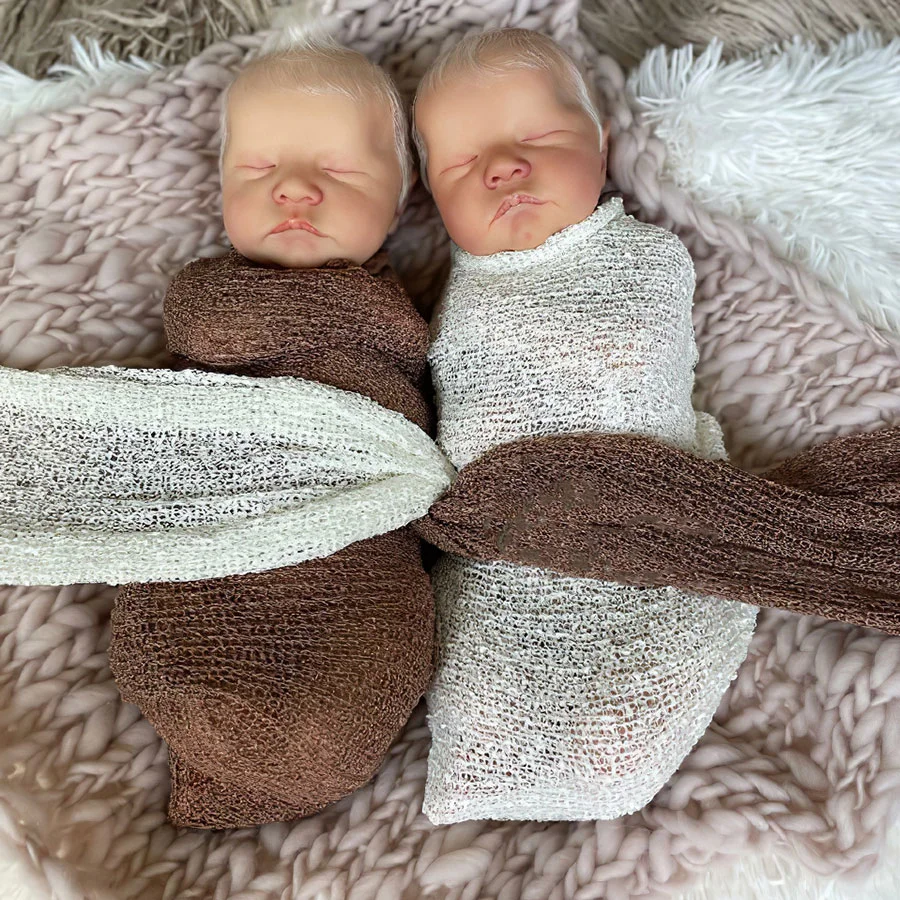 12'' Silicone Baby Reborn Sleeping Dreams Reborn Twins Dolls White Brother Truly Baby Dakota & Warren -Creativegiftss® - [product_tag] RSAJ-Creativegiftss®