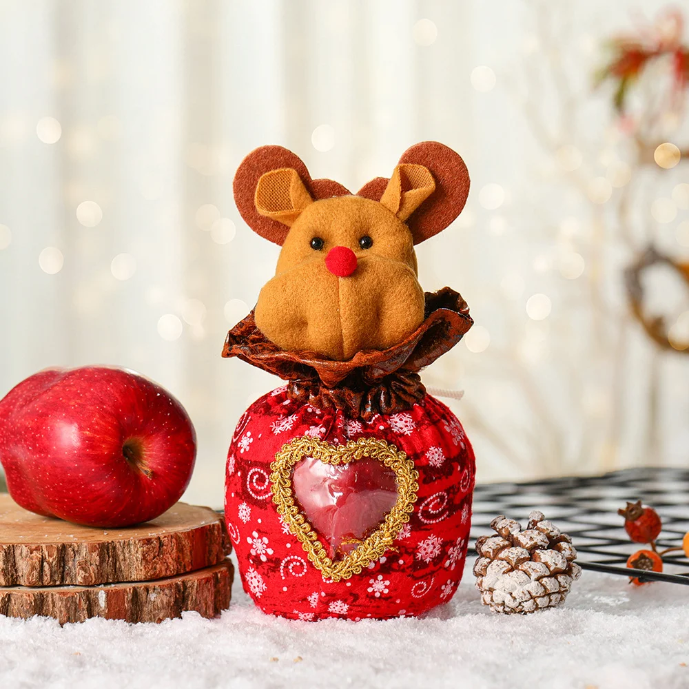 New Christmas creative linen apple bag gift bag ornaments