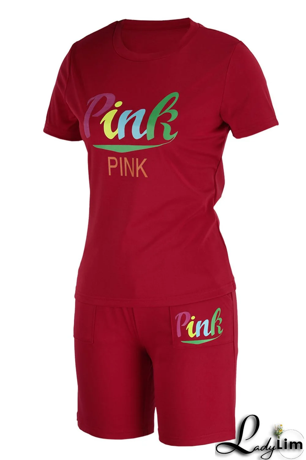 Yellow Casual Print Patchwork O Neck Short Sleeve Two Pieces