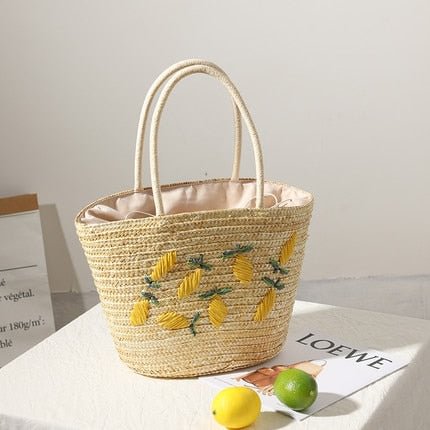 Women's shoulder bag for Summer straw woven holiday beach bag 2022 new simple alphabet embroidered handbag large capacity