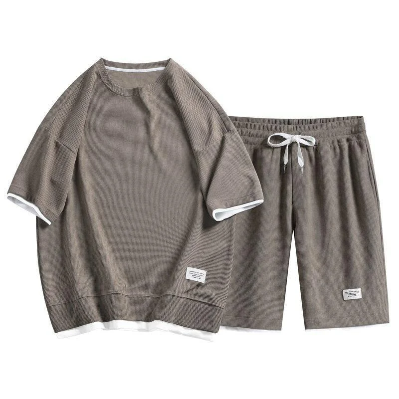 Brownm Boy Sweatshirt & Sweatshorts Two Piece Set