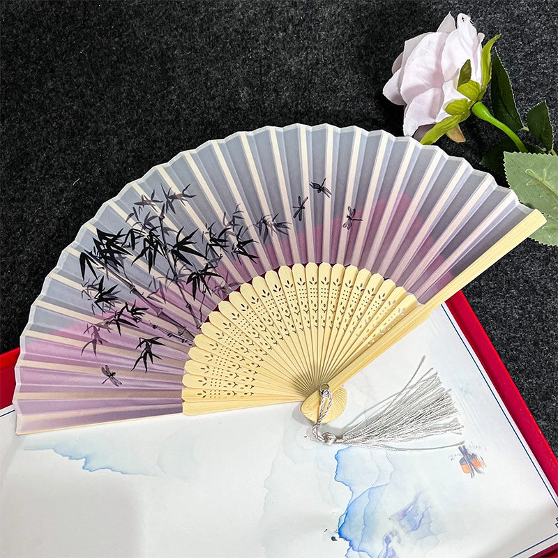 Antique Fan Folding Fan Men’s And Women’s Classical Dancing Fan Ancient Costume Performance Photography Hanfu Props Chinese Style Handmade Folding Fan