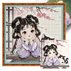 Cat Girl-11CT Stamped Cross Stitch 50*50cm/19.69*19.69in tapestrymarket