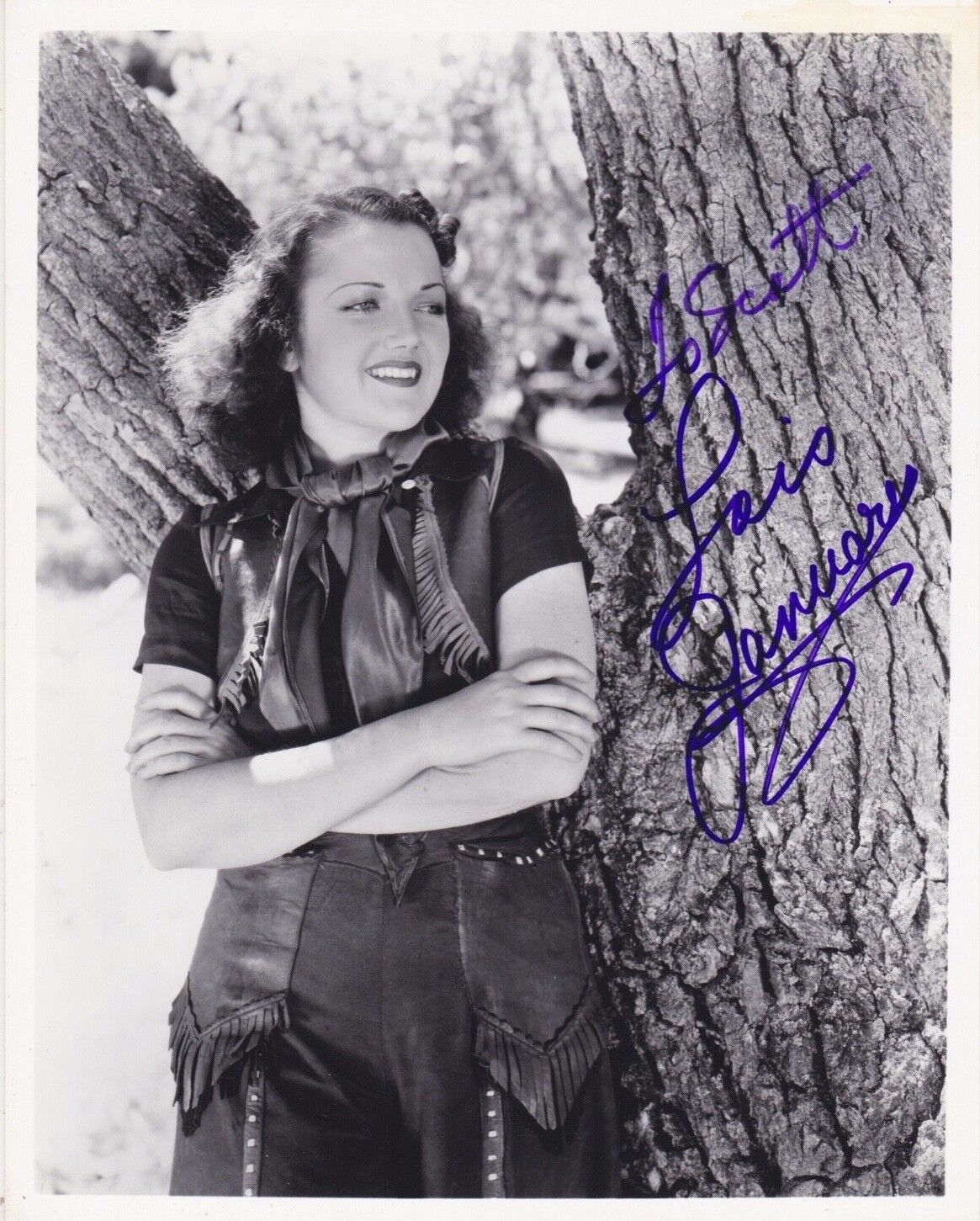 Signed Original B&W Photo Poster painting of Lois January of Films