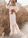 Irregular Clipping Off-The-Shoulder Maxi Dress