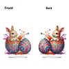 (US Only)2D Flat Easter Egg Bunny DIY Double-Sided Diamond Painting Desktop Decorations