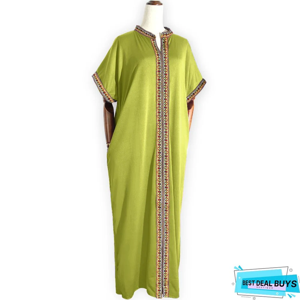 Collar Knitted Color Long Straight Skirt Loose Dress