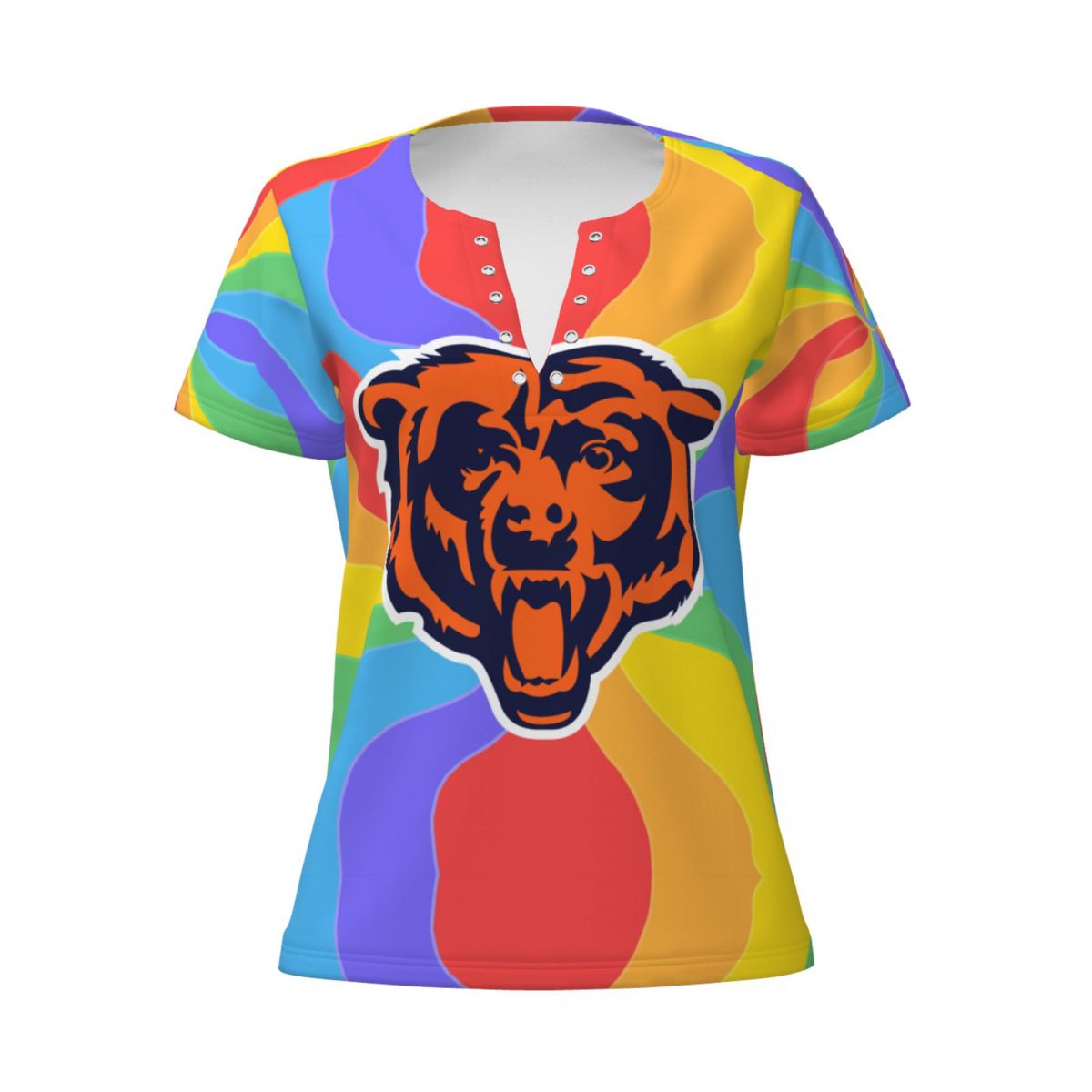 Chicago Bears Pride Women's Deep V Neck Tee Shirts