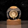 3D Galaxy Crystal Ball Children Night Light with Color LED Light Base Decoration Creative Gift Christmas Birthday Classmate Luminous Crystal Ball
