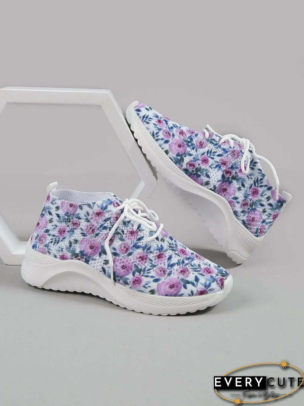 Rose Print Flyknit Sneakers