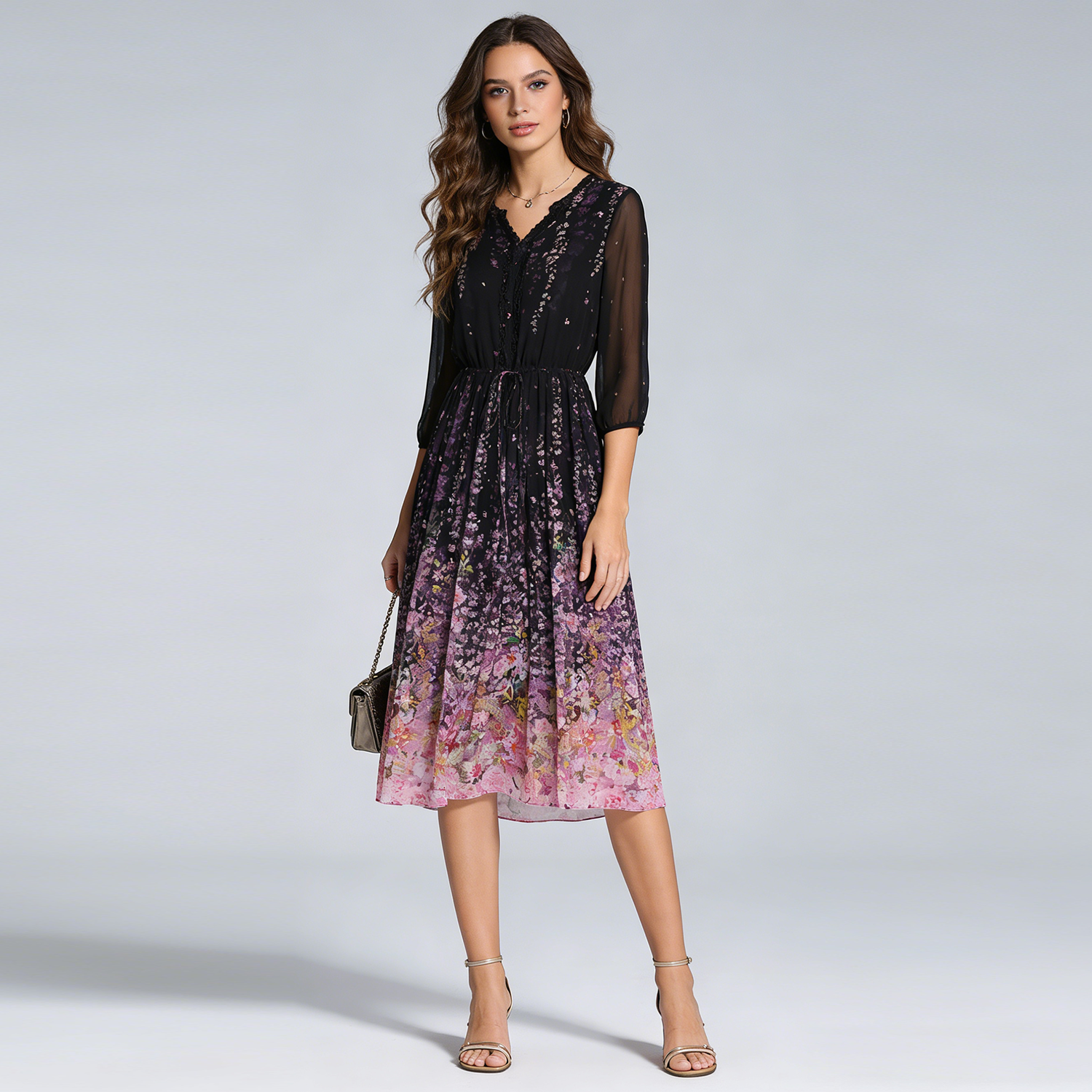 100 Silk Chiffon Dresses Floral For Beach REAL SILK LIFE