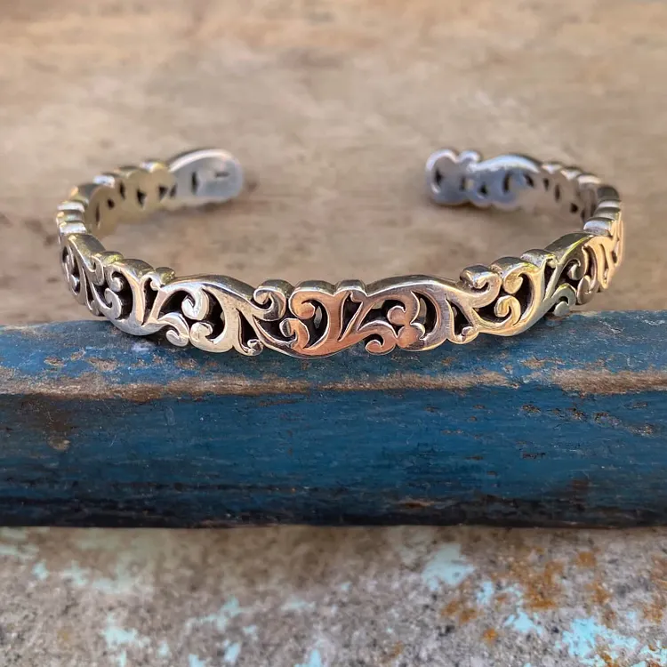 Lois Hill Silver Scroll Cuff Bracelet in Sterling