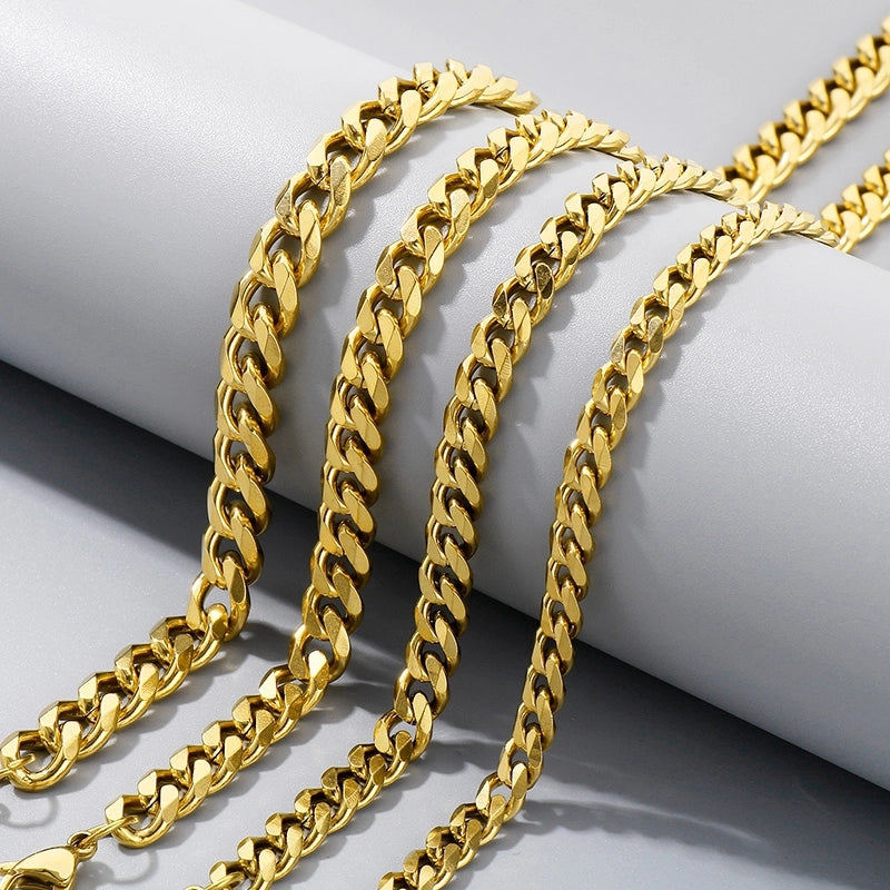 Hiphop Hip Hop Men & Women Trendy Stainless Steel Six-Sided Grinding Necklace