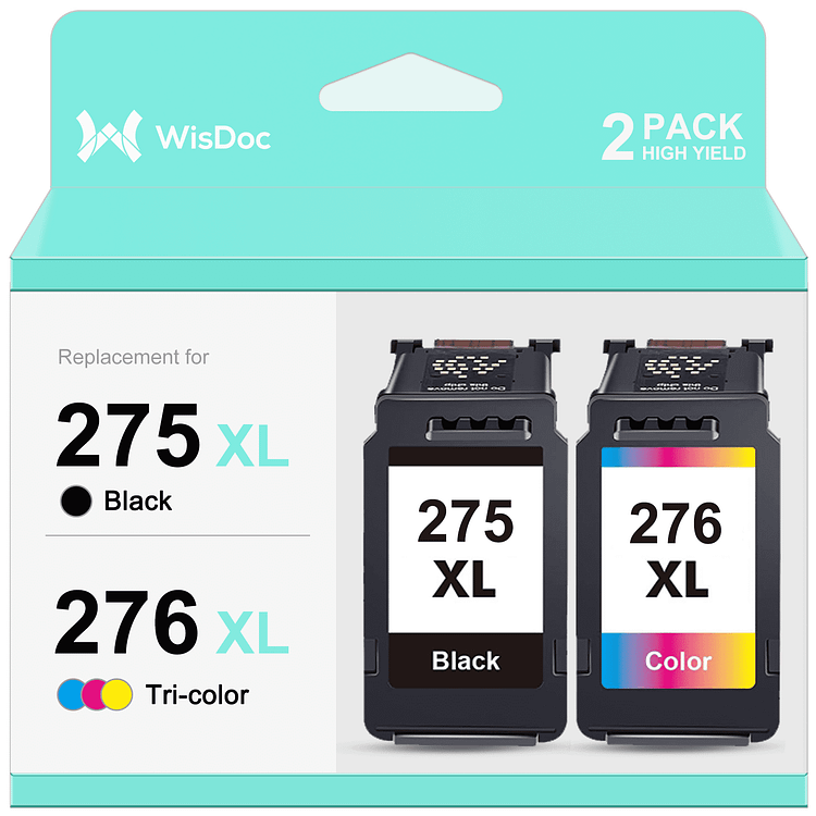 275XL Ink Cartridges for Canon Ink 275 and 276 for Pixma TS3522 TS3520 TS3500 TR4722 TR4720 TR4700 (Black, Tri-Color)