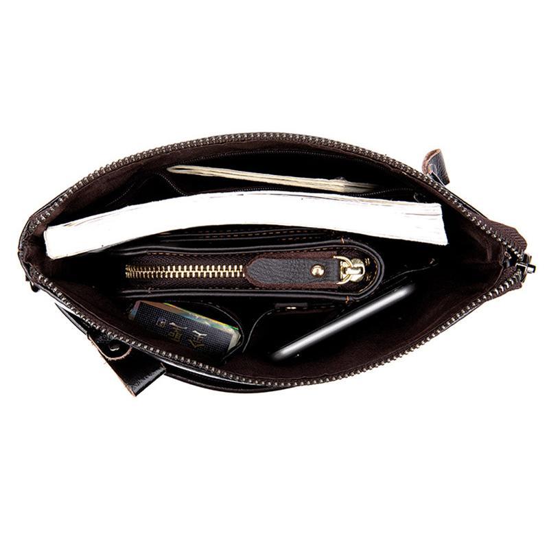 Organizational Layout Grain Textured Style Contrast Stitching Crossbody Sling Bag