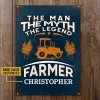 Personalized Names：Farmer Tractor The Man The Myth - Vintage Metal Tin Signs/Wooden Signs