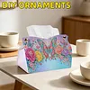 (24cm)Purple Rainbow Butterfly 24cm DIY Diamond Painting Rhinestones Decorative Tissue Box Reusable Crystal Mosaic PU Tissue Holder for Home Car Desk Decoration Craft