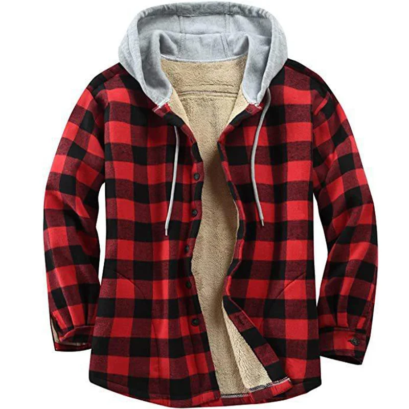 Men's Lined Hooded Flannel Jacket