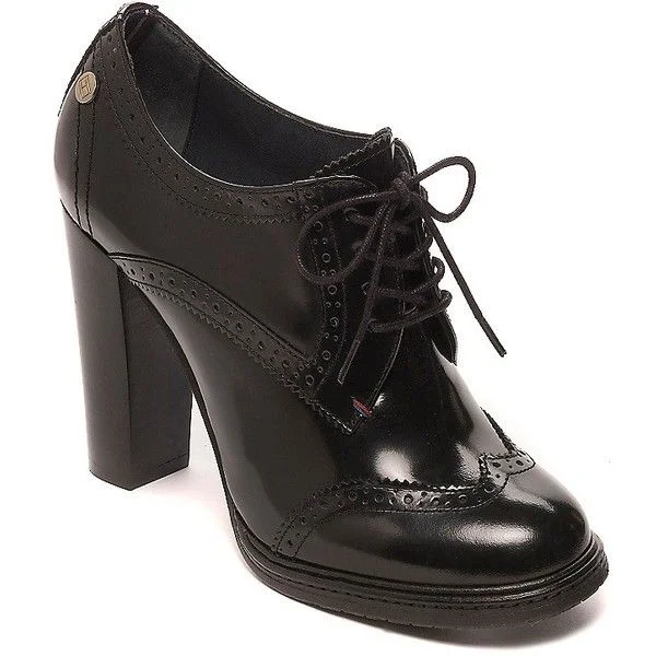 Black Custom Oxford Heels Vdcoo